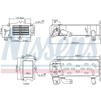 Imagem de NISSENS 989447 Radiador EGR sem juntas &#039;bypass&#039; de vácuo