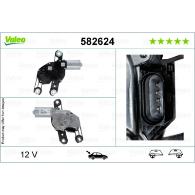 Imagem de VALEO 582624 Motor de Limpa Vidros 12 traseira para veículos volante à esquerda/direita VOLKSWAGEN: Golf 7