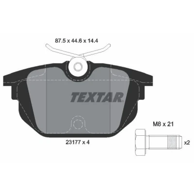 Imagem de TEXTAR 2317703 Jogo de pastilhas para travão disco não preparado indicador aviso desgaste com parafusos pinça