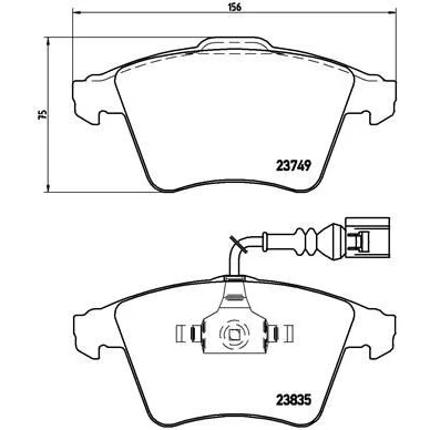 Imagem de BREMBO P 85 090 Jogo de pastilhas para travão disco incl. contacto aviso desgaste com grampo do êmbolo sem acessórios VOLKSWAGEN: Touareg I