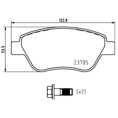 Imagem de BREMBO P 23 169 Jogo de pastilhas para travão disco excl. contacto aviso desgaste com parafusos pinça acessórios