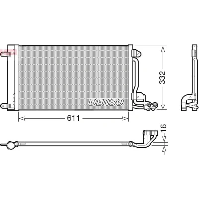 Imagem de DENSO DCN02034 Condensador com secador R 134a VOLKSWAGEN: Polo V Hatchback, SEAT: Ibiza 4, 4 Sportcoupe, SKODA: Fabia III Carrinha