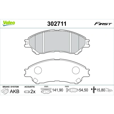 Imagem de VALEO 302711 Jogo de pastilhas para travão disco Eixo dianteiro incl. contacto aviso desgaste sem chapa anti ruído SUZUKI: Vitara IV SUV