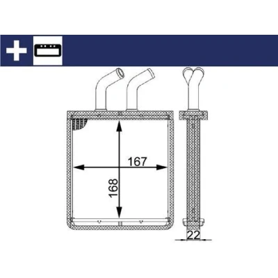 Imagem de MAHLE ORIGINAL AH 55 000S Radiador Quente com componentes de montagem
