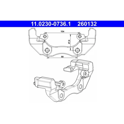 Imagem de ATE 11.0230 0736.1 Suporte de Pinças Travão FORD: Focus 2