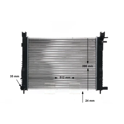 Imagem de MAHLE ORIGINAL CR 2166 001S Radiador, arrefecimento do motor 512mm 396mm 24mm Aletas de refrigeração unidas mecanicamente DACIA: Duster II, Lodgy