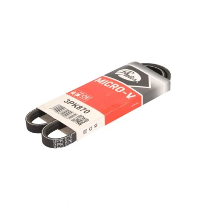 Imagem de GATES Micro V 3PK870 Correia trapezoidal estriada 870 3 Poliéster, EPDM (borracha de etileno propileno dieno) TOYOTA: RAV4 IV SUV