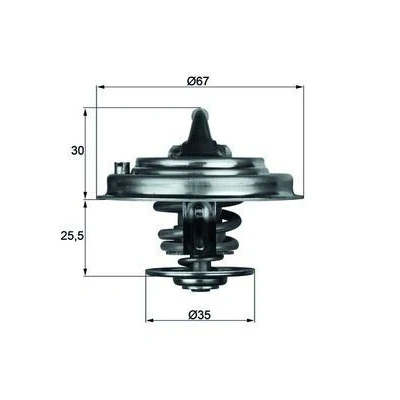 Imagem de MAHLE ORIGINAL TX 30 71D Termóstato, líquido de refrigeração 71 67 com junta AUDI: A4 B5 Sedan, Avant, B6 VOLKSWAGEN: Passat Sedan