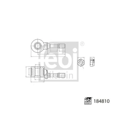 Imagem de FEBI BILSTEIN 184810 barra / escora, estabilizadora SEAT: Ibiza 2, Córdoba I Sedan, Vario, VOLKSWAGEN: GOLF Polo III Classic
