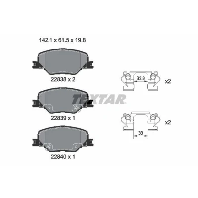 Imagem de TEXTAR 2283801 Jogo de pastilhas para travão disco com avisador sonoro desgaste acessórios OPEL: Insignia B Sports Tourer