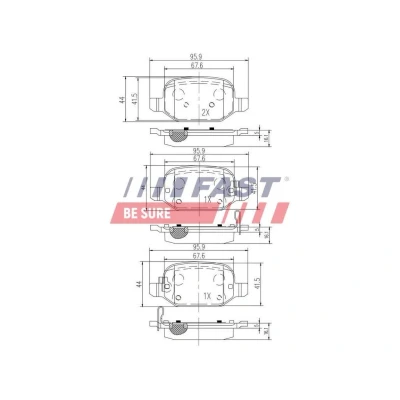 Imagem de FAST FT29123 Jogo de pastilhas para travão disco Eixo dianteiro com sensor desgaste integrado FIAT: Punto II Hatchback, 500 Hatchback