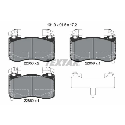 Imagem de TEXTAR 2285801 Jogo de pastilhas para travão disco incl. contacto aviso desgaste com pesos equilíbrio KIA: Stinger Hatchback