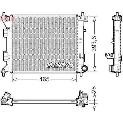 Imagem de DENSO DRM43016 Radiador, arrefecimento do motor 465mm 394mm 25mm
