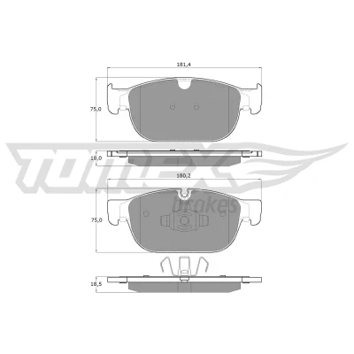 Imagem de TOMEX brakes TX 18 57 Jogo de pastilhas para travão disco Eixo dianteiro preparado indicador aviso desgaste VOLVO: V90 II Carrinha