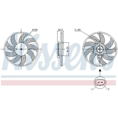 Imagem de NISSENS 850105 Ventilador de Radiador 350 12 200