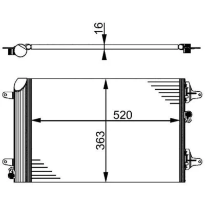 Imagem de MAHLE ORIGINAL AC 358 000S Condensador com secador 523 VOLKSWAGEN: Sharan I, SEAT: Alhambra I
