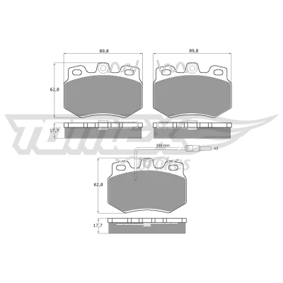 Imagem de TOMEX brakes TX 10 55 Jogo de pastilhas para travão disco Eixo dianteiro incl. contacto aviso desgaste PEUGEOT: 205 II Hatchback