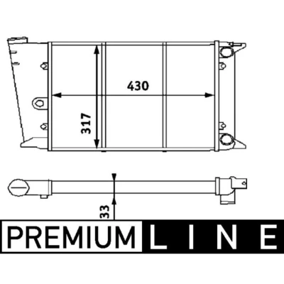 Imagem de MAHLE ORIGINAL CR 420 000P Radiador, arrefecimento do motor para veículos sem ar condicionado 430 317 33 Aletas de refrigeração unidas mecanicamente