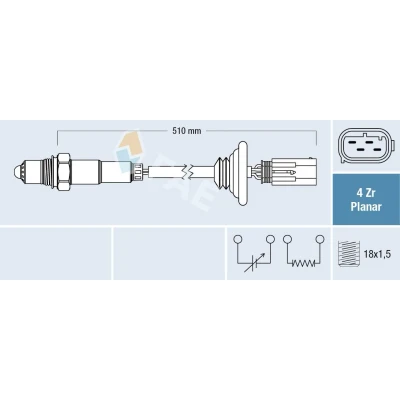 Imagem de FAE 77428 Sonda lambda para o catalisador de diagnóstico