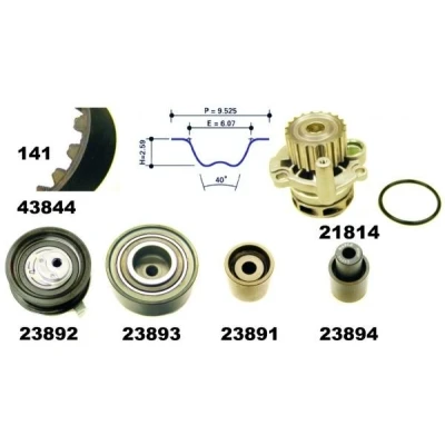 Imagem de MAPCO 41844 Bomba de Água + Kit Correia Distribuição VOLKSWAGEN: Golf 4, Bora Sedan, 4 Variant, SEAT: Ibiza 2, Leon I Hatchback