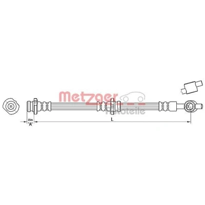 Imagem de METZGER 4110388 Mangueira de Travão 475 NISSAN: Almera II Hatchback
