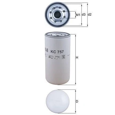 Imagem de MAHLE ORIGINAL KC 757 Filtro de Combustível aparafusado RENAULT TRUCKS: T Serie