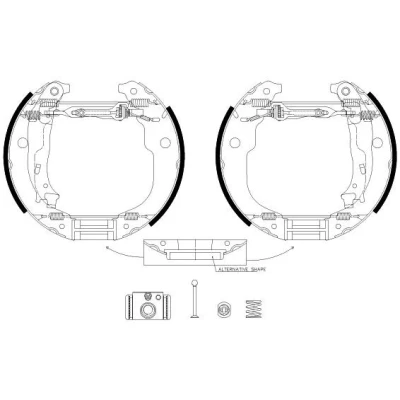 Imagem de TEXTAR 84067202 Maxilas de travão 228 42 com cilindro roda, elemento regulação PEUGEOT: 207 Hatchback, CITROËN: C3 II