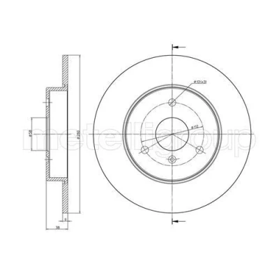 Imagem de METELLI Disco de travão SMART: City Coupe, Roadster Cabrio, Cabrio 280,0mm 9,0mm 3 58,0mm cheio pintado 23 0538C 0004341V001,0004341V002
