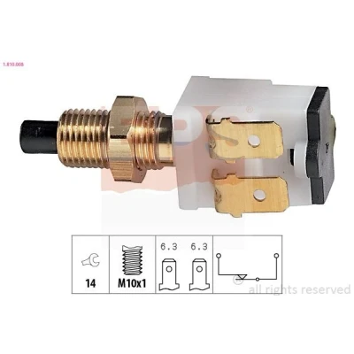Imagem de EPS 1.810.008 Interruptor de luz stop mecânico M10x1 Made in Italy OE Equivalent