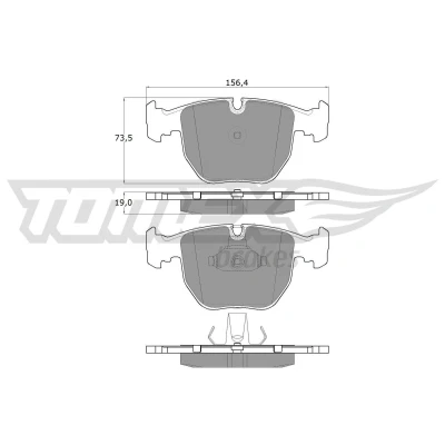 Imagem de TOMEX brakes TX 13 23 Jogo de pastilhas para travão disco Eixo dianteiro preparado indicador aviso desgaste BMW: 5 Sedan, Touring, X5