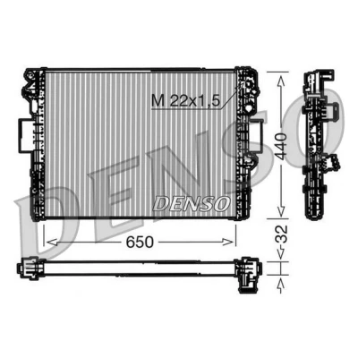 Imagem de DENSO DRM12005 Radiador, arrefecimento do motor Alumínio 650 456 32 IVECO: DAILY 3