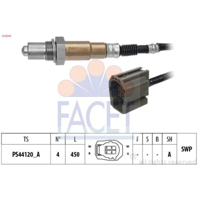 Imagem de FACET 10.8599 Sonda lambda com aquecimento, plana, Rosca pré lubrificada MAZDA: MX 5 3
