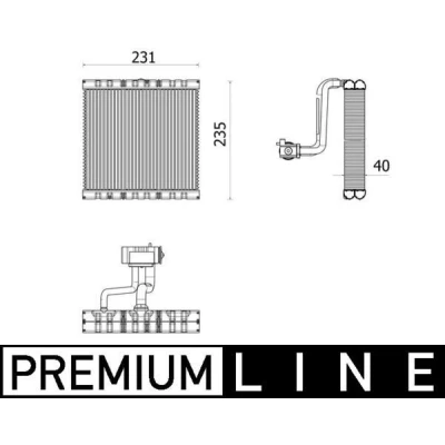 Imagem de MAHLE ORIGINAL AE 166 000P Evaporador