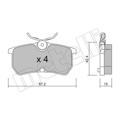 Imagem de METELLI 22 0317 0 Jogo de pastilhas para travão disco excl. contacto aviso desgaste FORD: FIESTA 6, Focus Mk1 Hatchback, Carrinha