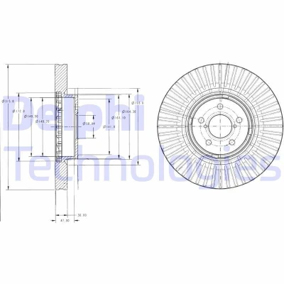 Imagem de DELPHI BG9105 Disco de travão 316 30 5 ventilado oleado não tratado sem o rolamento da roda, anel sensor do ABS SUBARU: Forester IV, Legacy 4