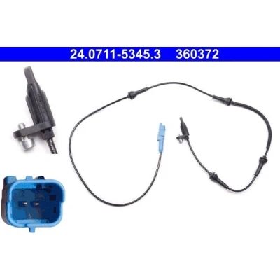 Imagem de ATE 24.0711 5345.3 Sensor de ABS 1259 PEUGEOT: 407 SW, Sedan, 508 I CITROËN: C5 3