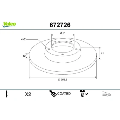 Imagem de VALEO Disco de travão RENAULT: CLIO 2, TWINGO 1, DACIA: SANDERO LOGAN SMART: Fortwo III Coupe, Cabrio 672726 402065345R