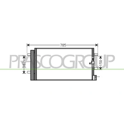 Imagem de PRASCO AD025C001 Condensador com secador 18 15 Alumínio 635 R 134a AUDI: A5 B8 Coupe, A4 Avant, Cabrio