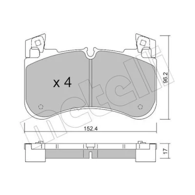 Imagem de METELLI 22 1251 0 Jogo de pastilhas para travão disco preparado indicador aviso desgaste LAND ROVER: Range Rover Sport