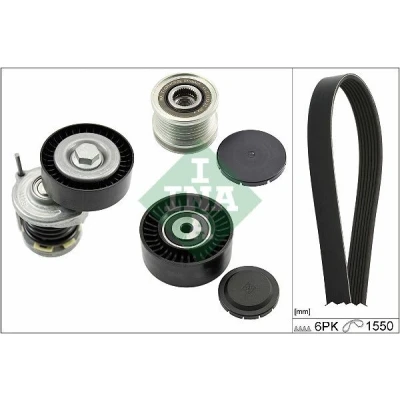 Imagem de INA 529 0586 20 Jogo de correias trapezoidais estriadas com polia roda livre VOLKSWAGEN: Transporter 5, Amarok Pick up