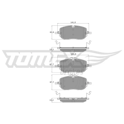 Imagem de TOMEX brakes TX 60 72 Jogo de pastilhas para travão disco Eixo dianteiro preparado indicador aviso desgaste