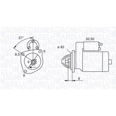 Imagem de MAGNETI MARELLI 063721045010 Motor de arranque 12 2 9 FIAT: Strada Pick up, Doblo I Cargo, BRAVO 2, ALFA ROMEO: 159 Sportwagon, 156 Sportwagon