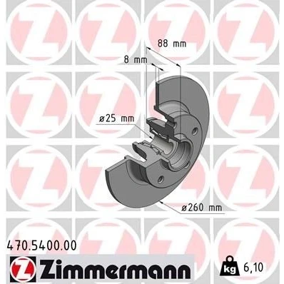 Imagem de ZIMMERMANN 470.5400.00 Disco de travão RENAULT: MEGANE 3, 3 Coupe, Fluence