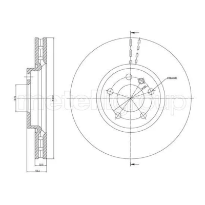 Imagem de METELLI Disco de travão VOLKSWAGEN: Transporter 5, 5 Bus, 6 Bus 340,0mm 32,6mm ventilado 23 1470C Discos