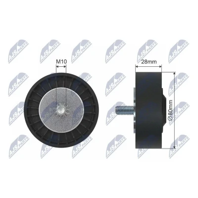 Imagem de NTY RNK BM 025 Polia de desvio/de guia, correia trapezoidal 80mm