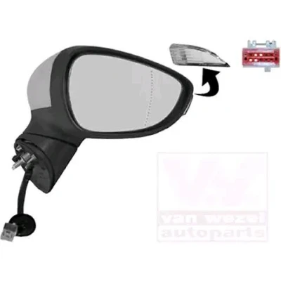 Imagem de Espelho retrovisor Van Wezel 1808818 à direita com subcapa completo, não esférico, para regulação eléctrica dos espelhos, aquecível