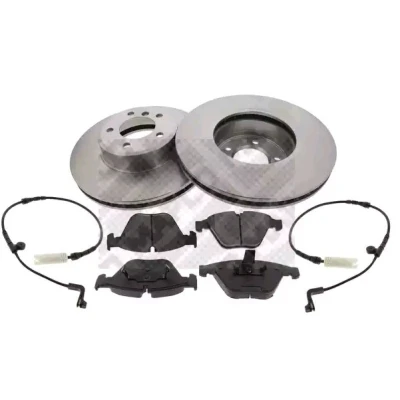 Imagem de MAPCO 47781 Kit de travões ventilado com chapa anti ruído preparado para indicador aviso desgaste BMW: 5 Sedan, Touring