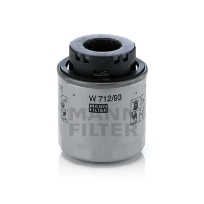 Imagem de MANN FILTER W 712/93 Filtro de óleo 3/4 16 UNF 1B com duas válvulas retenção aparafusado VOLKSWAGEN: GOLF 6, Scirocco III, Polo V Hatchback