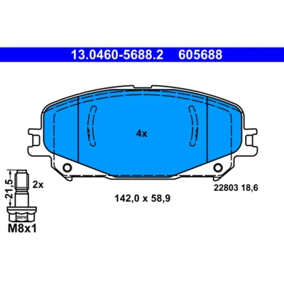 Imagem de ATE 13.0460 5688.2 Jogo de pastilhas para travão disco RENAULT: GRAND SCENIC 4, Megane Espace 5