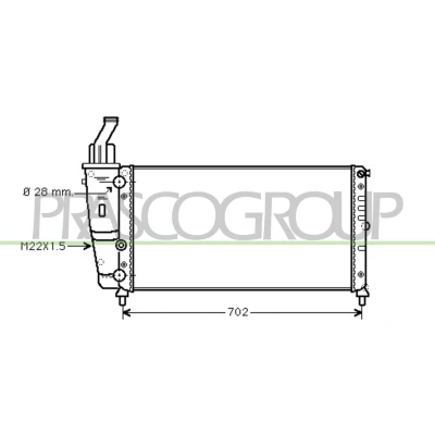 Imagem de PRASCO FT132R012 Radiador, arrefecimento do motor Alumínio 630 322 23 Aletas de refrigeração unidas mecanicamente FIAT: Punto I Hatchback